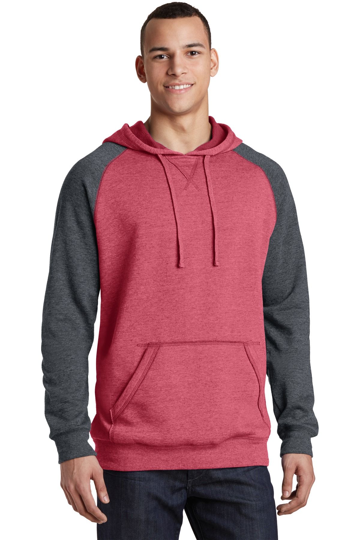 District ®  Young Mens Lightweight Fleece Raglan Hoodie