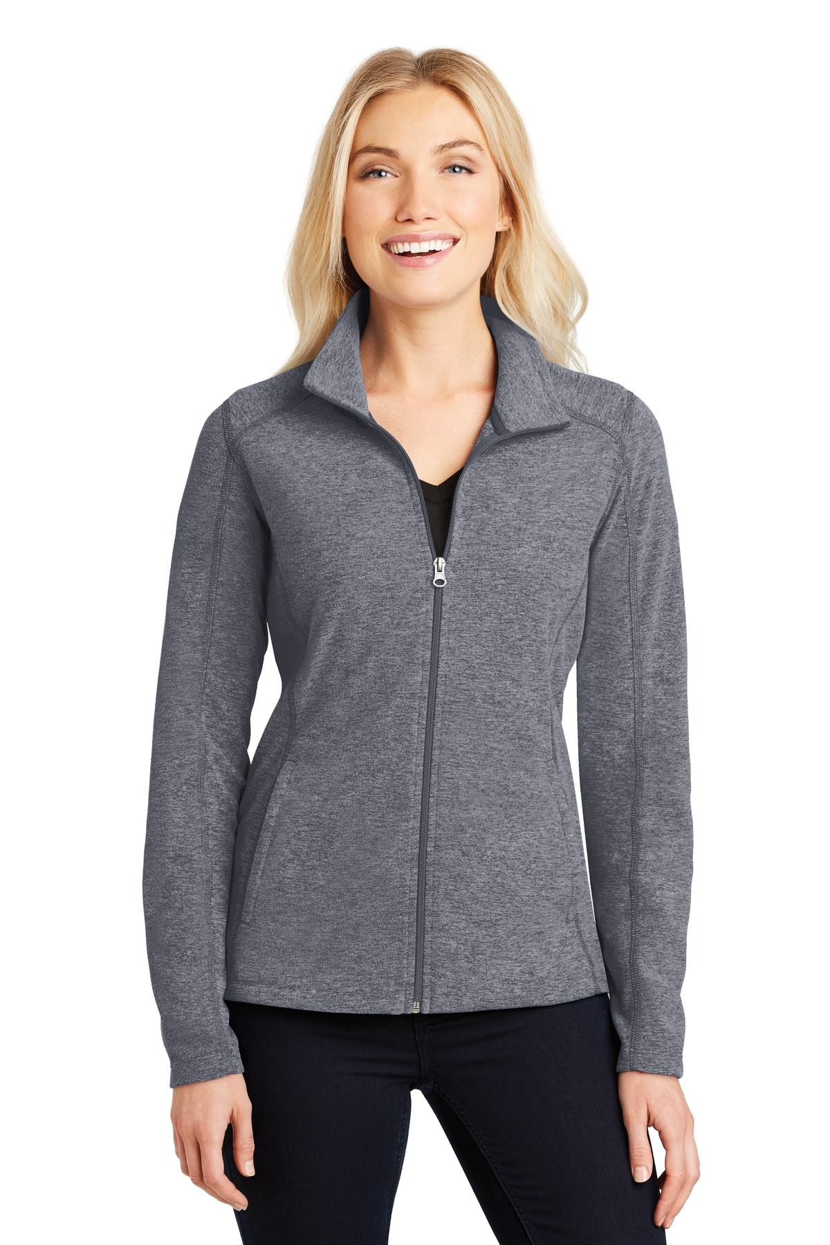 Port Authority ® Women's Heather Microfleece Full-Zip Jacket