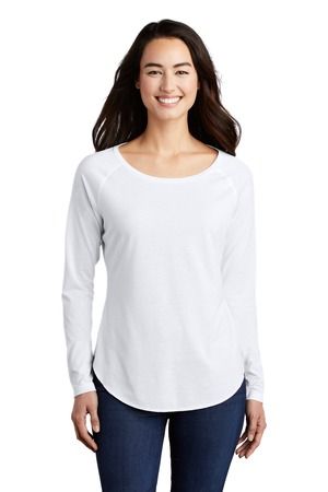 DISCONTINUED  Sport-Tek  ®  Women's PosiCharge  ®  Long Sleeve Tri-Blend Wicking Scoop Neck Raglan Tee LST400LS