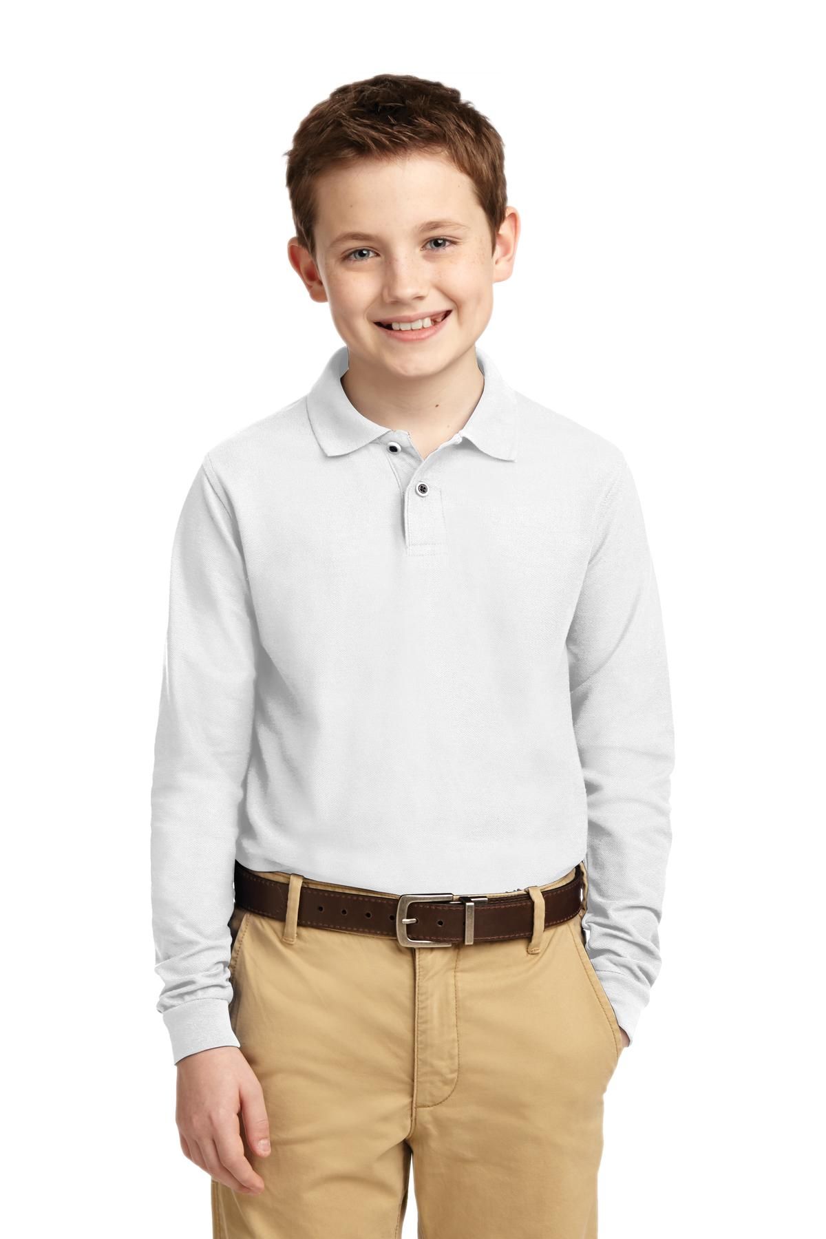 Port Authority ® Youth Long Sleeve Silk Touch Polo
