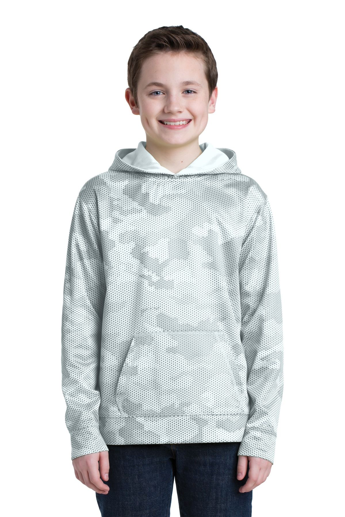 Sport-Tek ® Youth Sport-Wick ® CamoHex Fleece Hooded Pullover