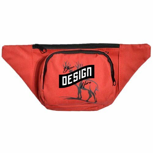 600D Polyester Fanny Packs W/ 4 Zipper
