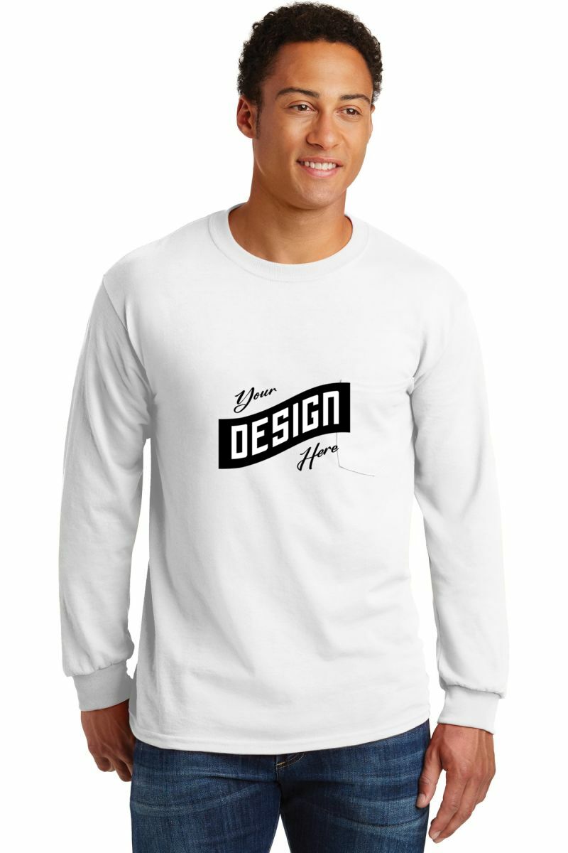 Gildan ® - Ultra Cotton ® 100% US Cotton Long Sleeve T-Shirt with Pocket