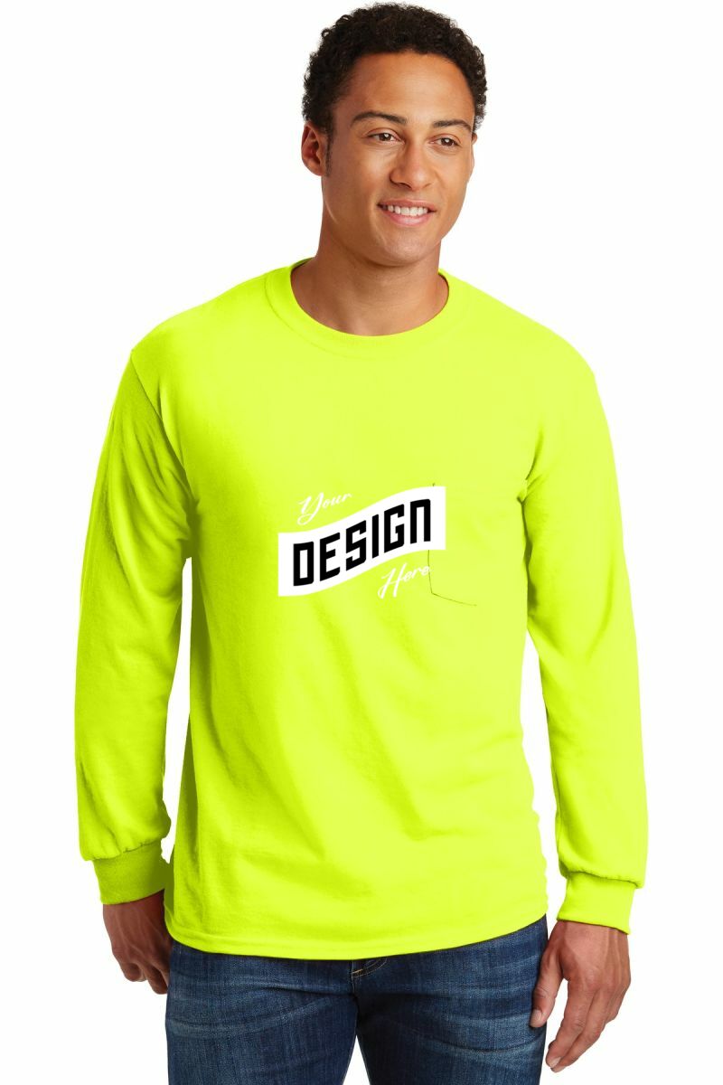 Gildan ® - Ultra Cotton ® 100% US Cotton Long Sleeve T-Shirt with Pocket