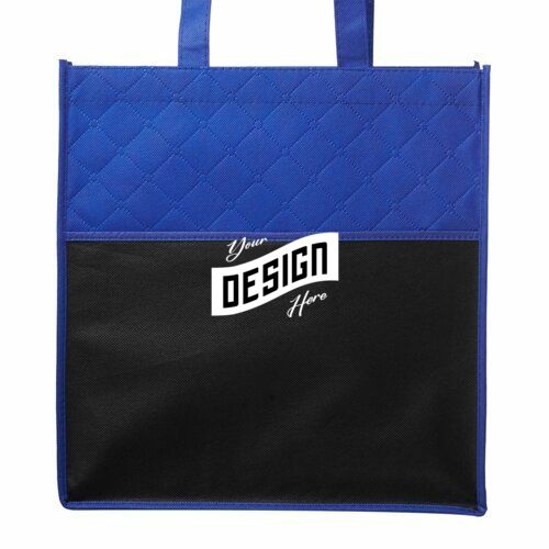 Reusable Quilted Pocket Shopping Tote Bag