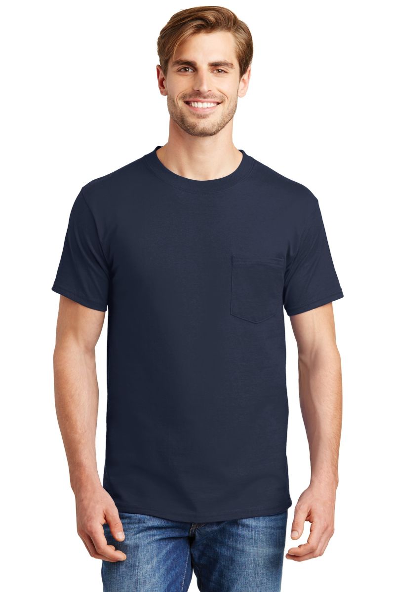 Hanes ®  Beefy-T ®  - 100% Cotton T-Shirt with Pocket