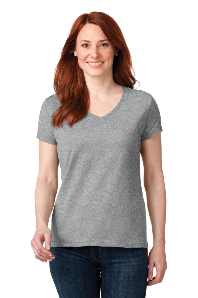  DISCONTINUED Anvil ®  Ladies 100% Combed Ring Spun Cotton V-Neck T-Shirt