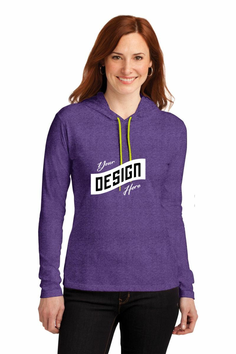 Gildan ®  Ladies 100% Combed Ring Spun Cotton Long Sleeve Hooded T-Shirt