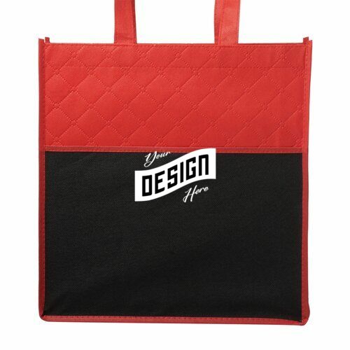 Reusable Quilted Pocket Shopping Tote Bag
