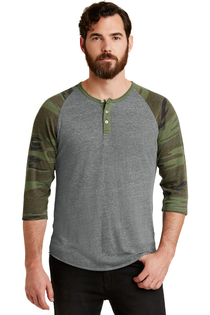  DISCONTINUED  Alternative Eco-Jersey ™  3/4-Sleeve Raglan Henley