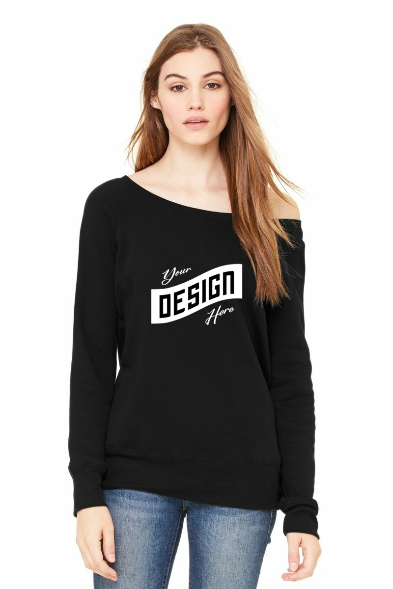  DISCONTINUED  BELLA+CANVAS  ®  Women's Sponge Fleece Wide-Neck Sweatshirt