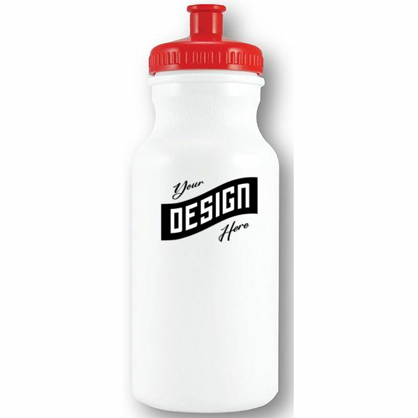 Bike Bottle USA Made 20 Oz Plastic Water Bottles Push Spout