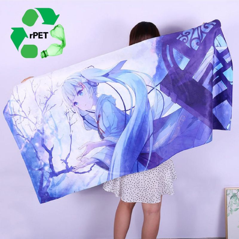 30"X 60" Eco-Friendly RPET Sublimated Microfiber Sand Proof Beach Towel
