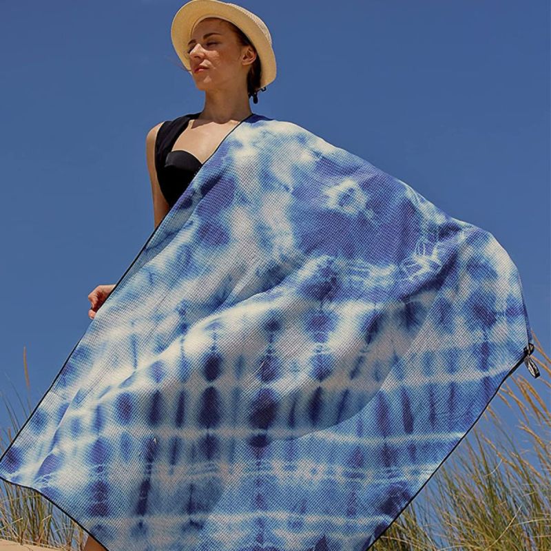 40"X 75" Sublimated Waffle Microfiber Sand Proof Beach Towel