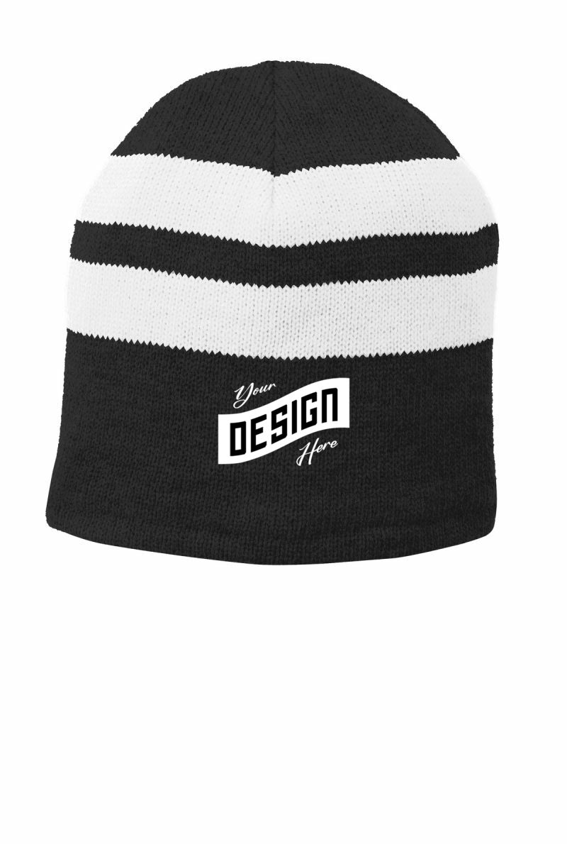 Port & Company ®  Fleece-Lined Striped Beanie Cap