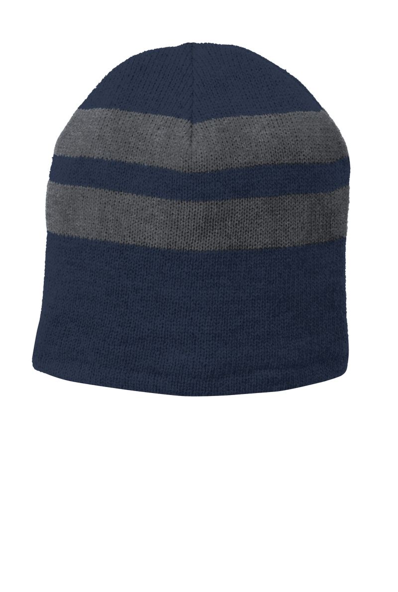 Port & Co ™  Fleece-Lined Striped Beanie Cap
