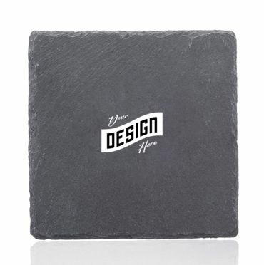 Square Slate Coasters W/ Custom Imprint & EVA Bottom Pad