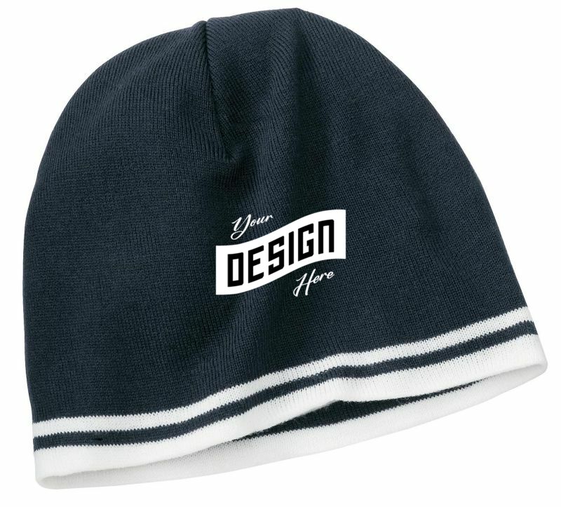 Port & Company ®  Fine Knit Skull Cap with Stripes.   CP93
