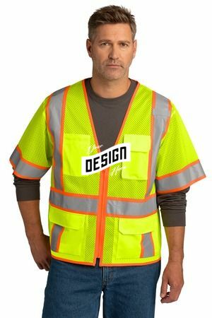 CornerStone  ®  ANSI 107 Class 3 Surveyor Mesh Zippered Two-Tone Short Sleeve Vest