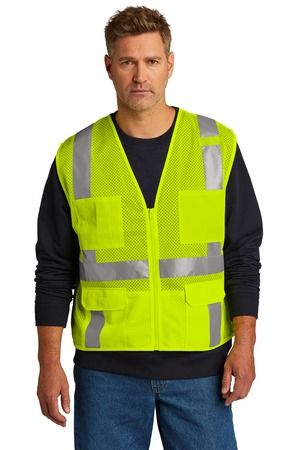 CornerStone  ®  ANSI 107 Class 2 Mesh Six-Pocket Zippered Vest