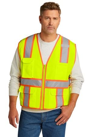 CornerStone  ®  ANSI 107 Class 2 Surveyor Zippered Two-Tone Vest