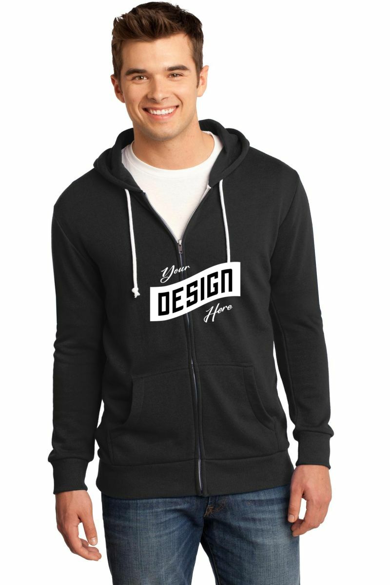  DISCONTINUED  District ®  - Young Mens Core Fleece Full-Zip Hoodie DT190