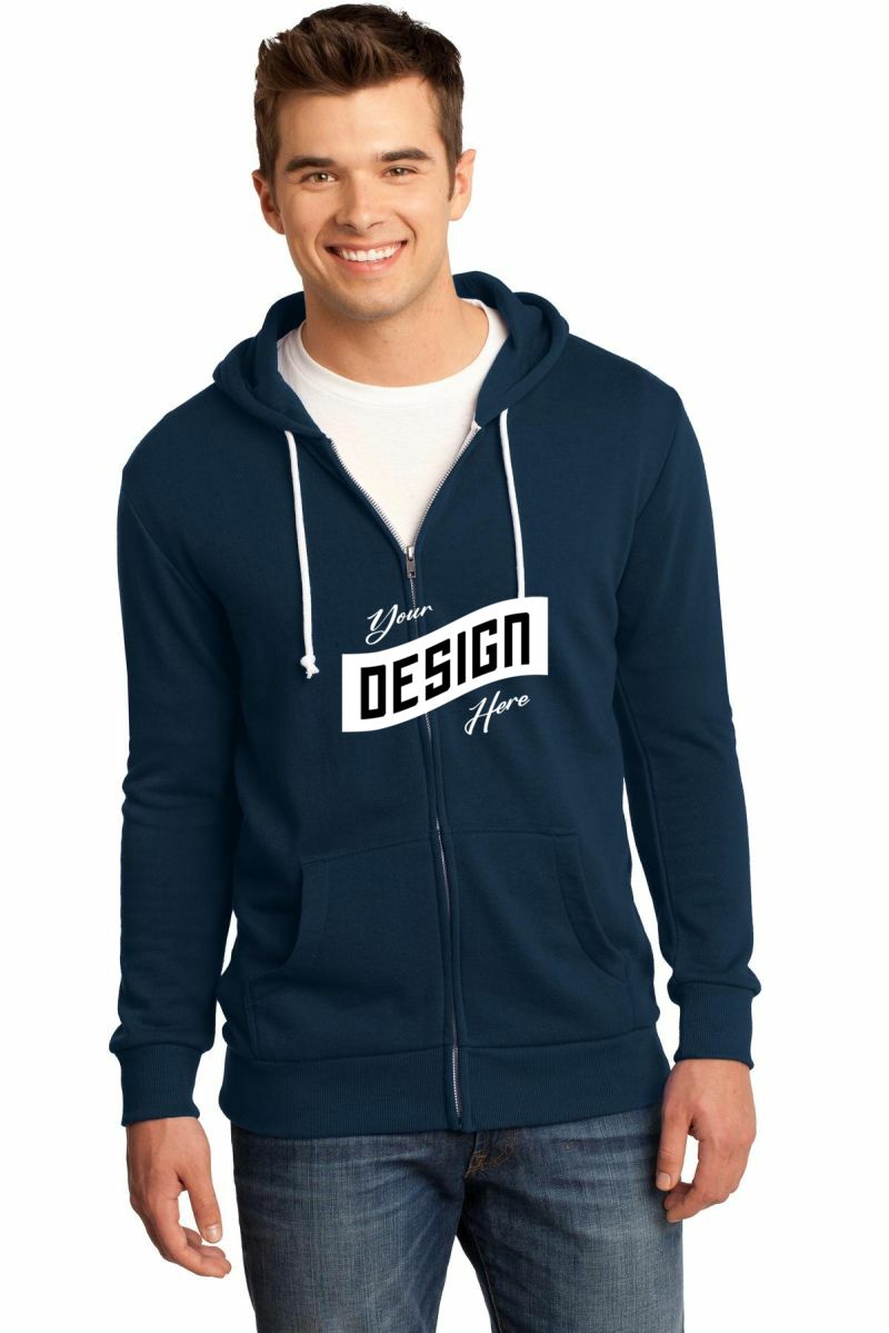  DISCONTINUED  District ®  - Young Mens Core Fleece Full-Zip Hoodie DT190
