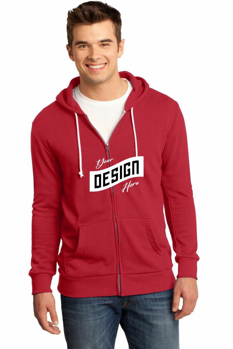  DISCONTINUED  District ®  - Young Mens Core Fleece Full-Zip Hoodie DT190