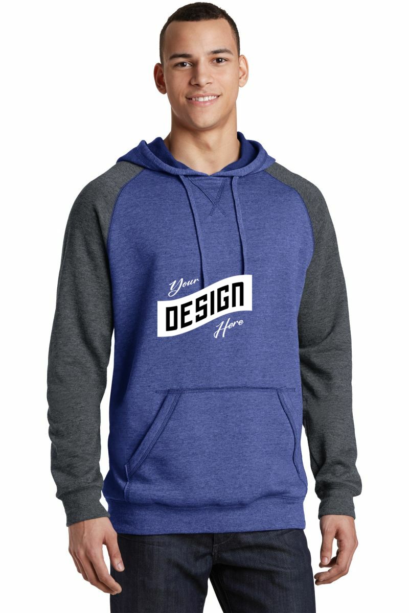 District ® Young Mens Lightweight Fleece Raglan Hoodie