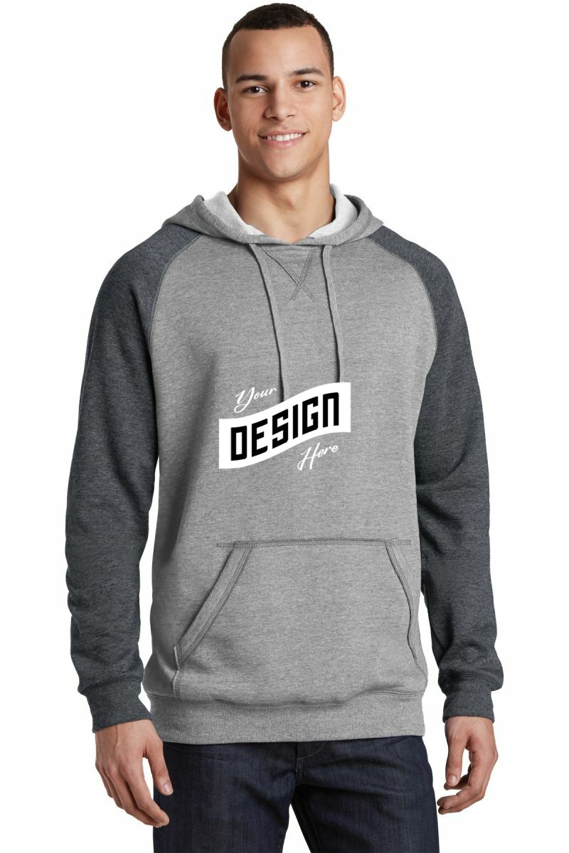 District ® Young Mens Lightweight Fleece Raglan Hoodie