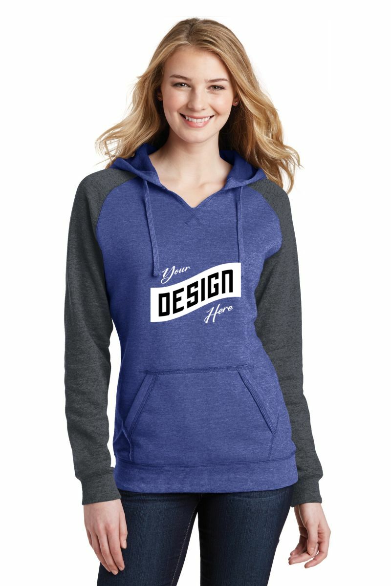 District ® Women's Lightweight Fleece Raglan Hoodie