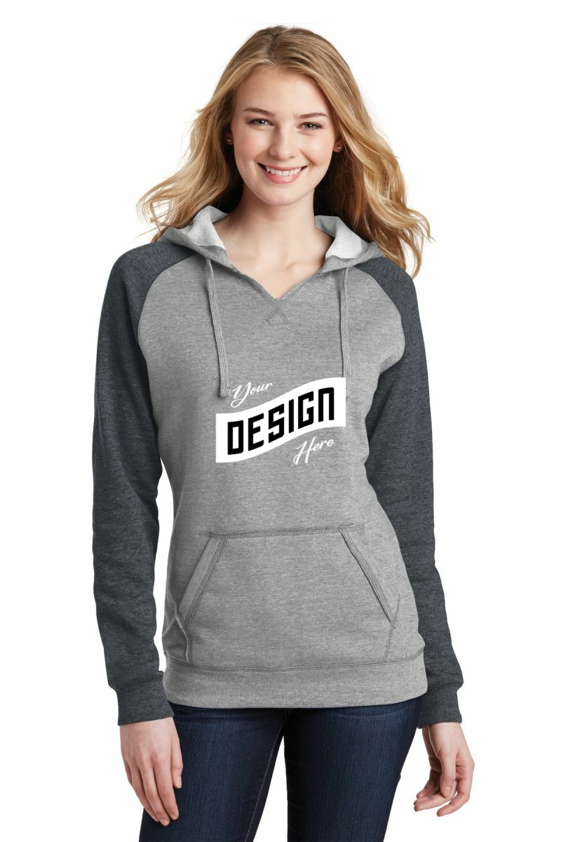 District ® Women's Lightweight Fleece Raglan Hoodie