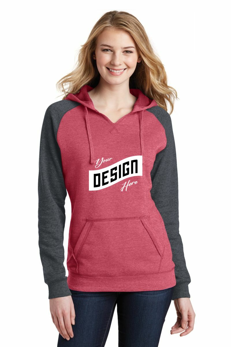 District ® Women's Lightweight Fleece Raglan Hoodie