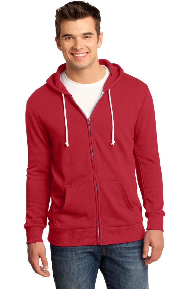  DISCONTINUED  District ®  - Young Mens Core Fleece Full-Zip Hoodie DT190