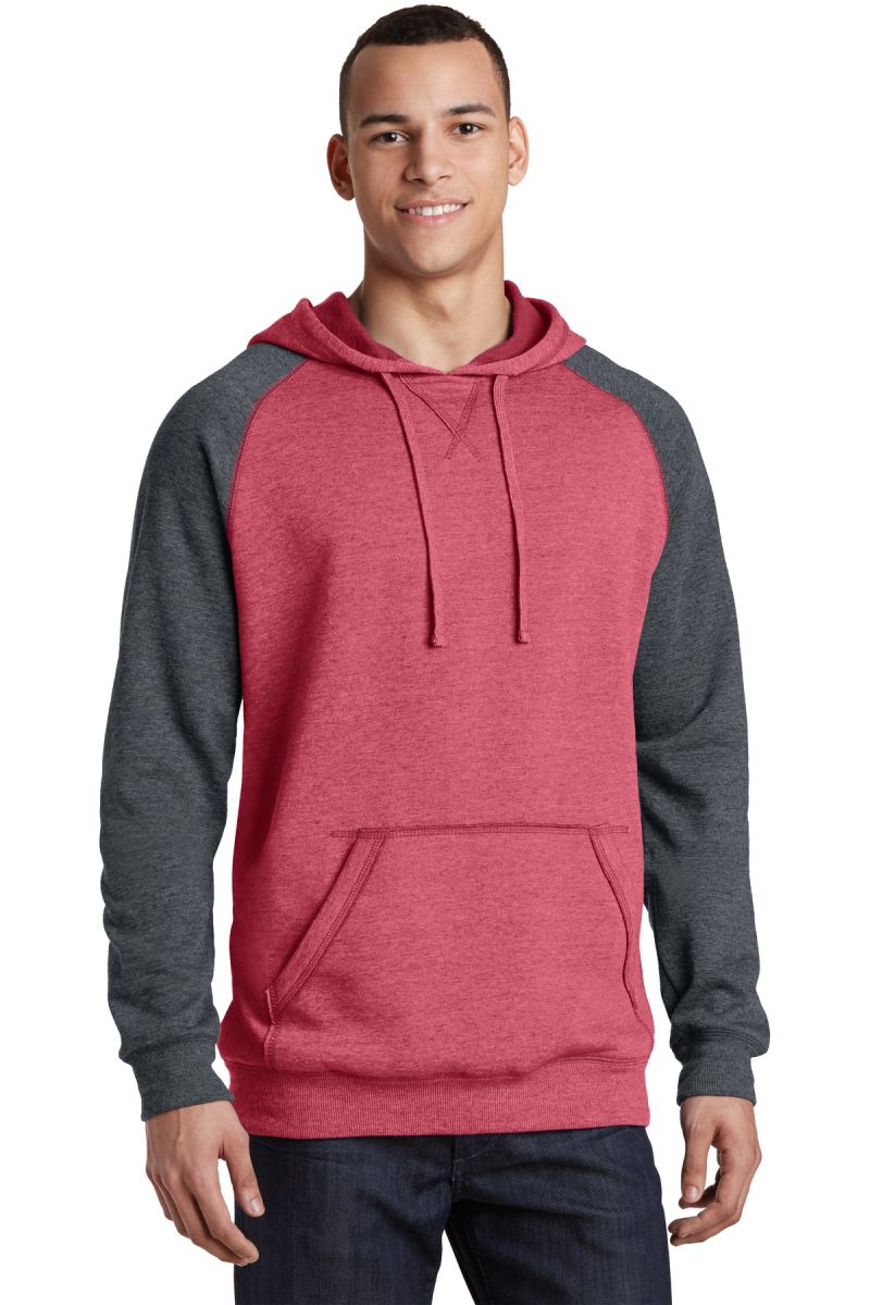 District ®  Young Mens Lightweight Fleece Raglan Hoodie