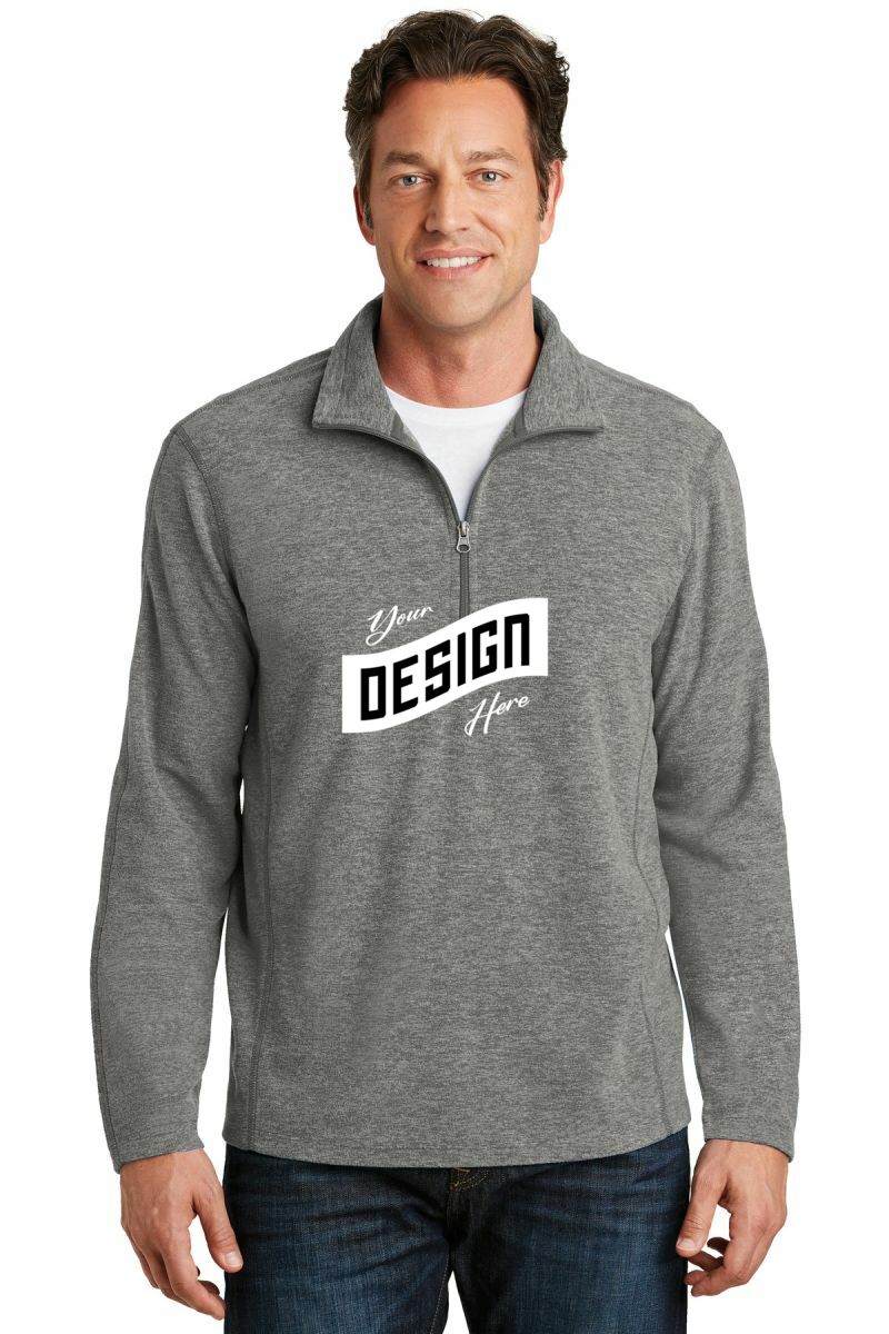 Port Authority ® Heather Microfleece 1/2-Zip Pullover