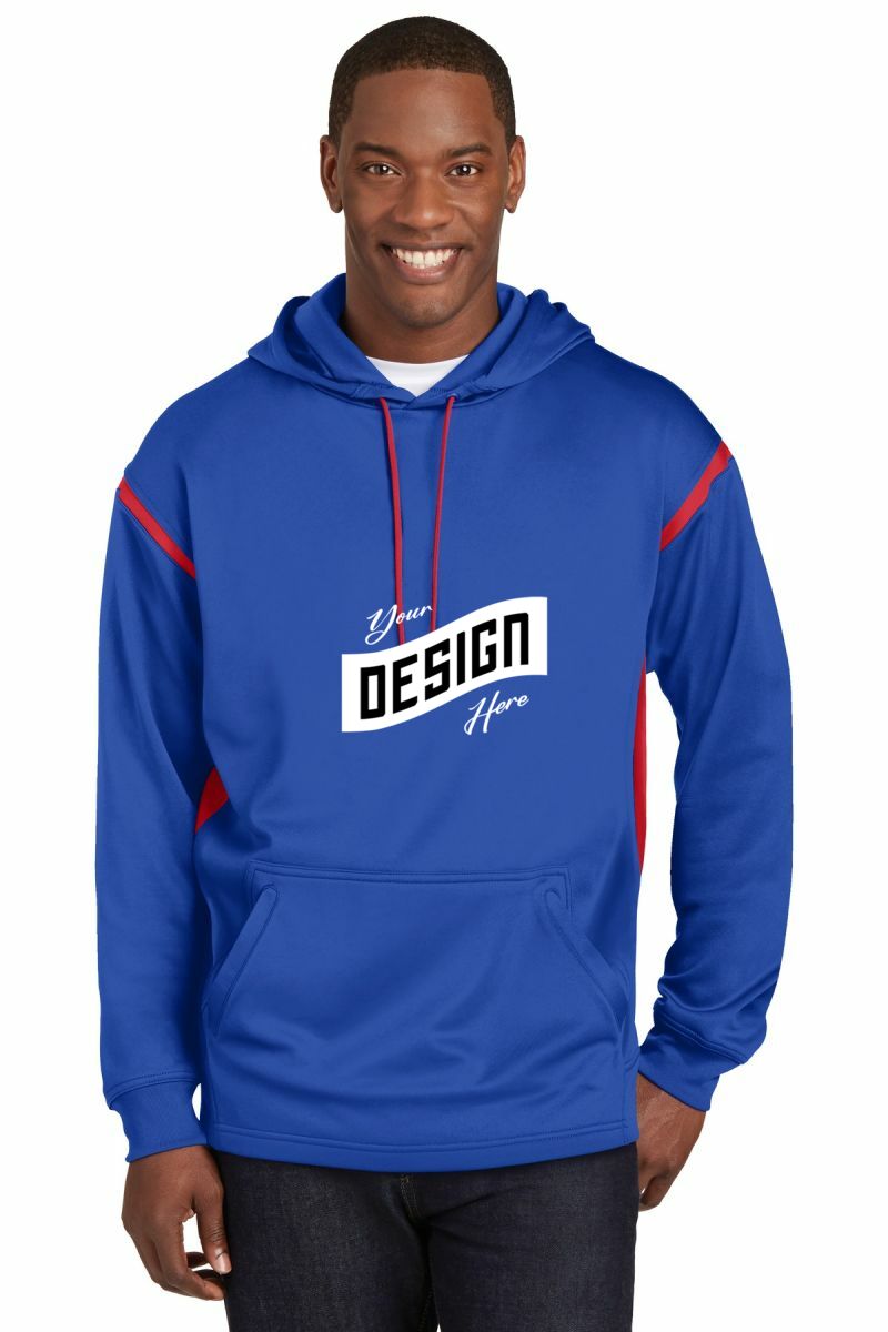  DISCONTINUED  Sport-Tek ®  Tall Tech Fleece Colorblock  Hooded Sweatshirt