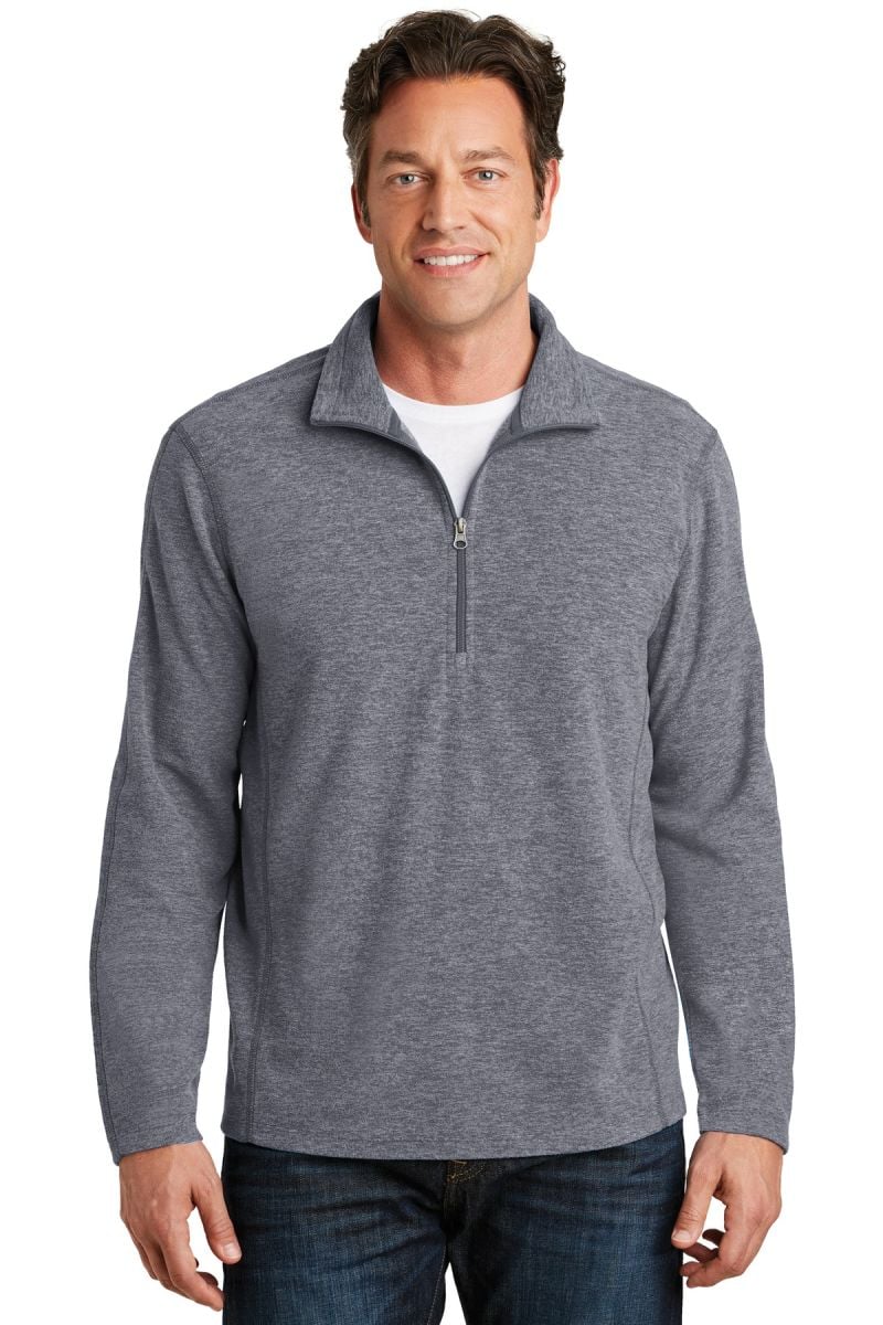  DISCONTINUED  Port Authority ®  Heather Microfleece 1/2-Zip Pullover