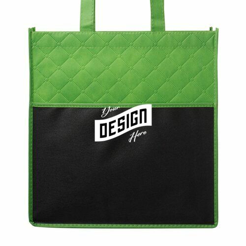 Reusable Quilted Pocket Shopping Tote Bag