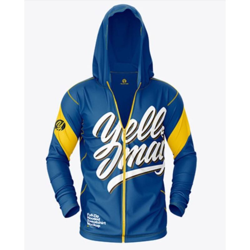 Unisex 170 GSM Sunproof SPF 50+ Fishing Sublimation Pullover Hoodie W/ Full Zipper