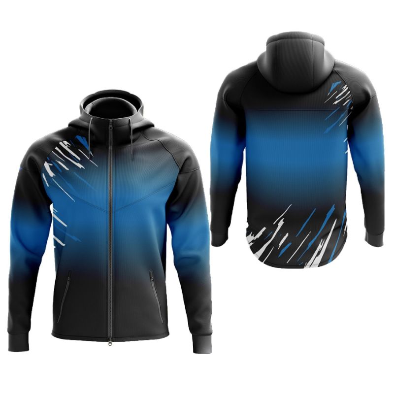 Unisex 280 GSM Spandex Interlock Fleece Zipper Hoodie With Zipper Pockets