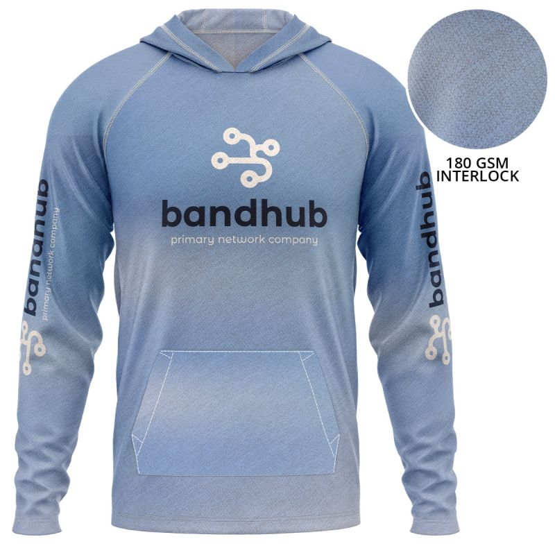 Unisex 180 GSM Poly Interlock Pullover Sublimation Hoodie W/ Kangaroo Pocket