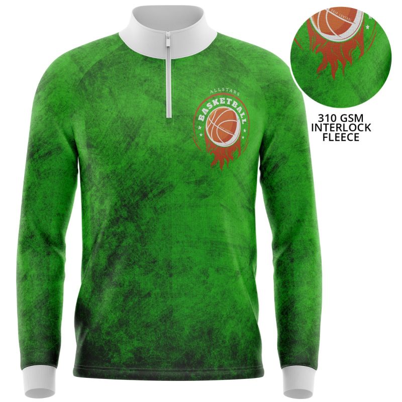 Unisex 310 GSM Interlock Fleece Sublimation Quarter Zip Sweatshirt