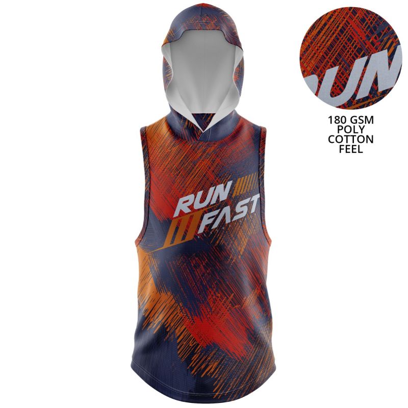 Unisex 180G Cotton Feel Jersey Knit Soft Sleeveless Hoodie