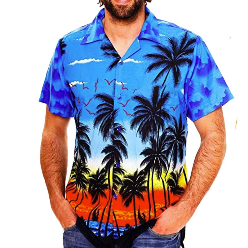 Unisex 135 GSM 4-Way Stretch UV Resistant Sublimation Hawaiian Shirts