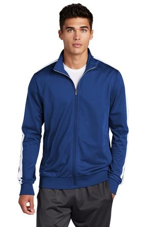 Sport-Tek  ®  Tricot Sleeve Stripe Track Jacket