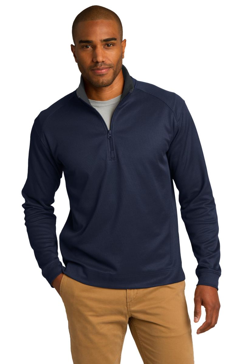 Port Authority ®  Vertical Texture 1/4-Zip Pullover