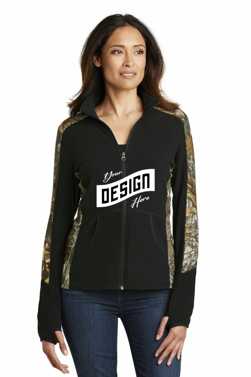  DISCONTINUED  Port Authority ®  Ladies Camouflage Microfleece Full-Zip Jacket