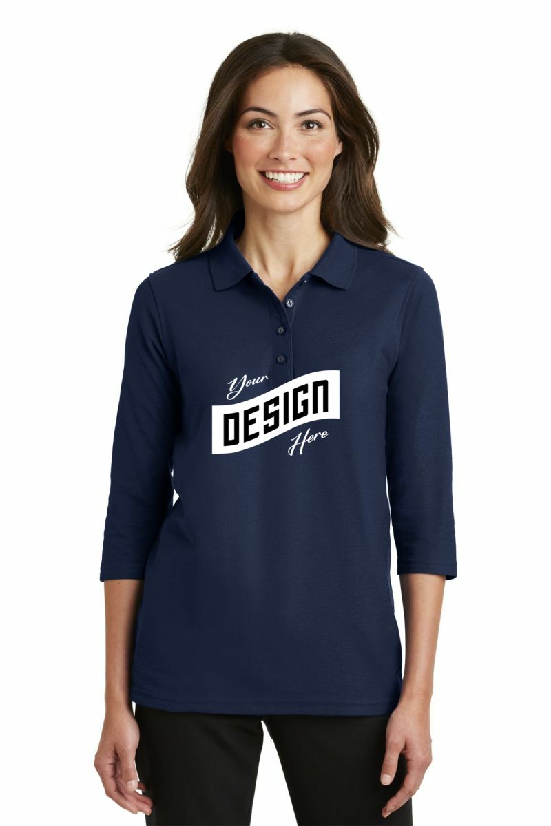 Port Authority ® Women's Silk Touch 3/4-Sleeve Polo