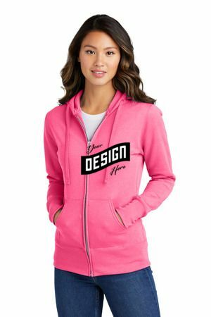 Port & Co   Women's Core Fleece Full-Zip Hooded Sweatshirt